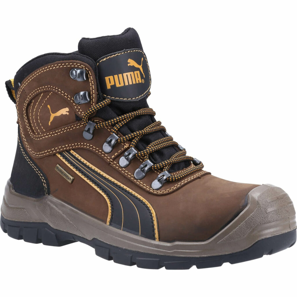 Puma Mens Sierra Nevada Mid Safety Boots Brown Size 13