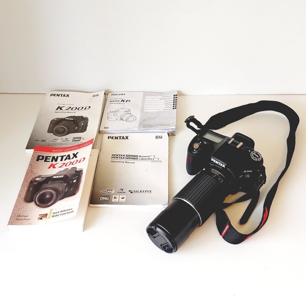 Pentax K200D Digital SLR Camera Black Body - Plus Lens & Booklets