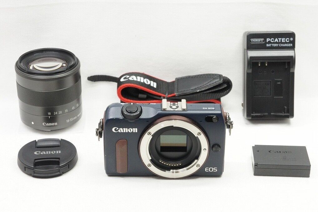 Canon EOS M2 18.0MP Digital Camera Bay Blue w/ EF-M 18-55mm IS STM #240503k