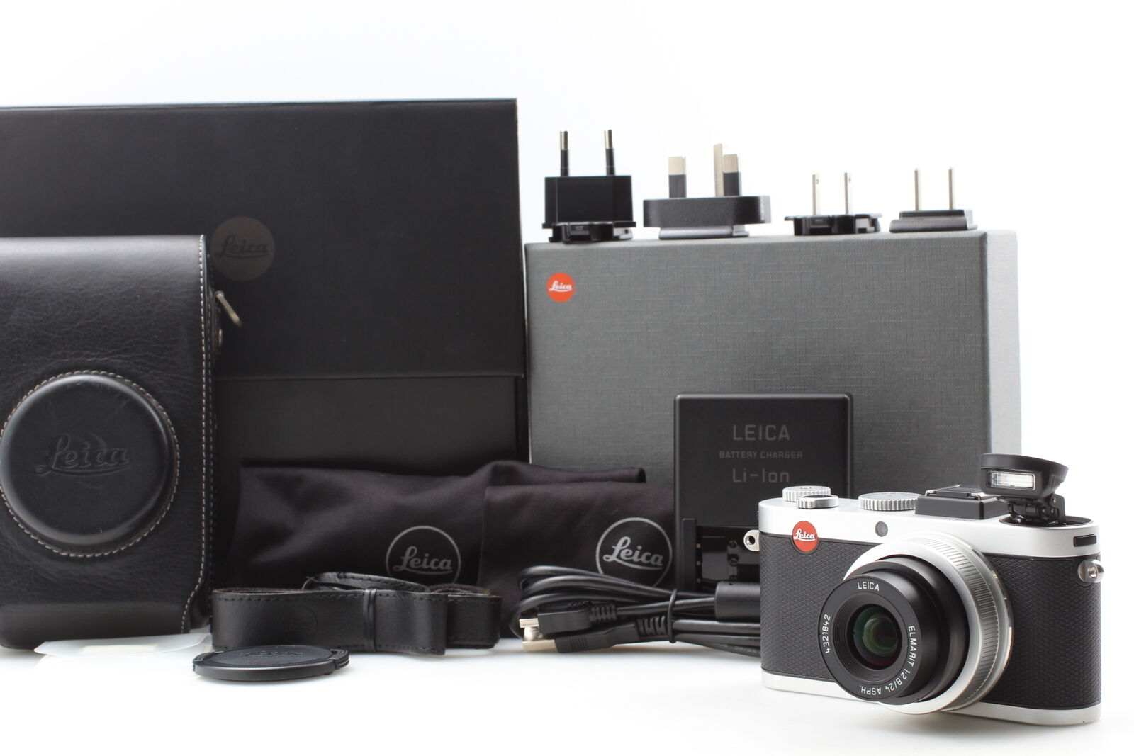 [Near MINT +3/ Box & Case] Leica X2 Silver Digital Camera From JAPAN