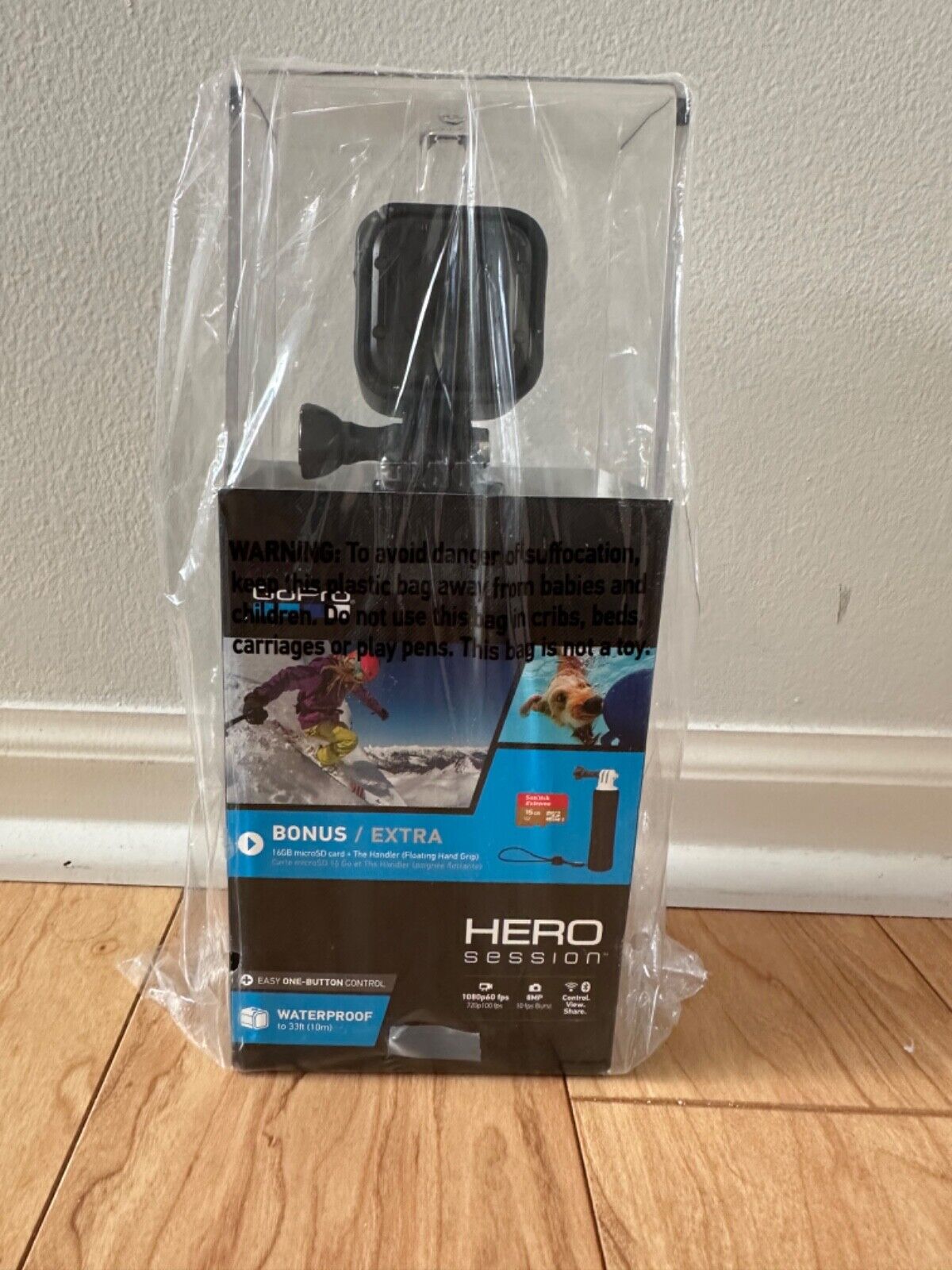 NEW GoPro HWRP1 HERO Session Action Camera 8MP 1080p CHDHS-102-Black-Bundled```